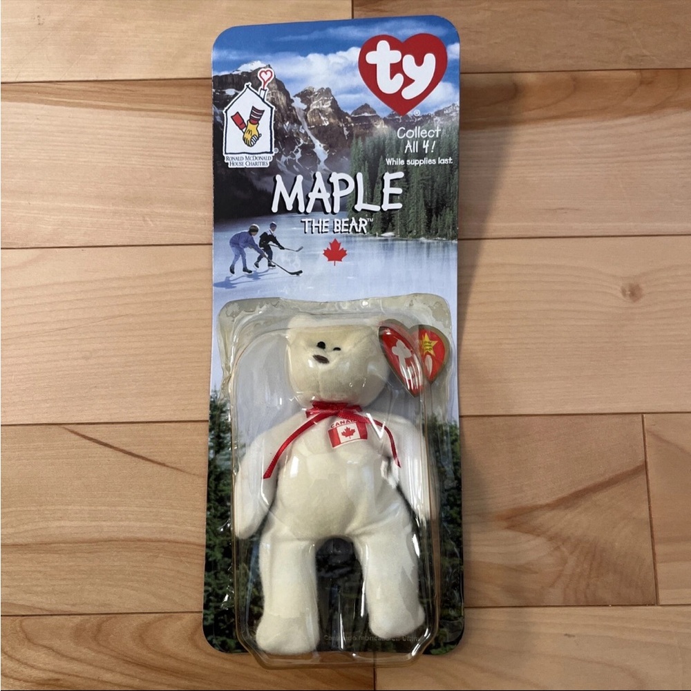 Ty Beanie Baby Maple The Bear 1993 Error And Oak Brook Error Still In Box Rare